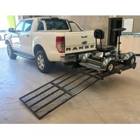 TOWBAR MOUNTED GOLF CART, MOBILITY SCOOTER, WHEELCHAIR CARRIER RACK WITH LOADING RAMP