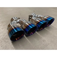 EXHAUST TIPS - SINGLE INLET 64MM - TWIN OUTLET 88MM -TITANIUM LOOK