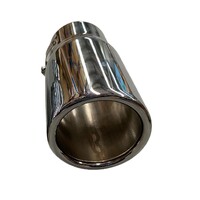 EXHAUST TIP - SINGLE INLET 61MM - SINGLE OUTLET 76MM  -CHROME