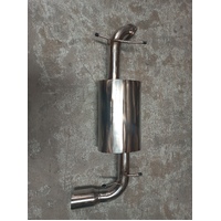 EXHAUST TIP AND MUFFLER SINGLE INLET 76MM-OUTLET 100MM -POLISHED STAINLESS STEEL
