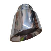 EXHAUST TIP - SINGLE INLET 71MM - SINGLE OUTLET 100MM  -CHROME