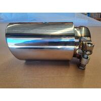 EXHAUST TIP - SINGLE INLET 64MM - SINGLE OUTLET 90MM - 160MM LONG