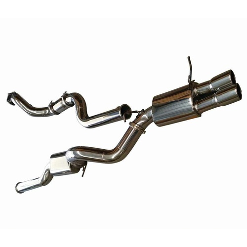 FORD FALCON SEDAN BA BF XR6T FPV F6 4 INCH TURBO BACK EXHAUST V2 WITH CAT AND TWIN TIP