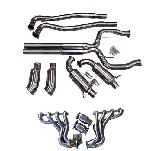 COMMODORE UTE VE VF V8 SUPERLOUD CAT BACK EXHAUST 4.5'DUMP TIPS & 1 7/8 HEADERS EXTRACTORS & NO CATS + CAPRICE WM WN