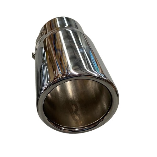 EXHAUST TIP - SINGLE INLET 61MM - SINGLE OUTLET 76MM  -CHROME