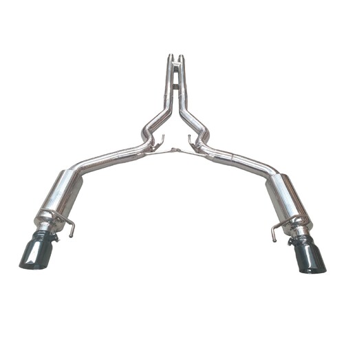 FORD MUSTANG 15-17 COUPE SUPERLOUD CAT BACK EXHAUST WITH H PIPE & BLACK CHROME TIPS