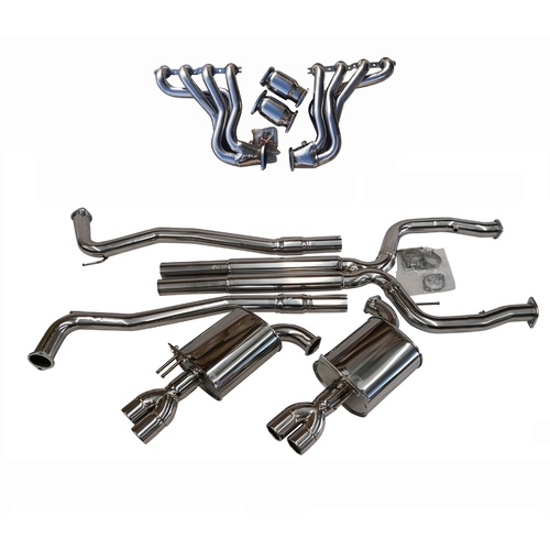 Commodore VE VF Ute Cat back Exhaust 3.5Quad Tips + 1 3/4 Headers Extractors & Cats V8