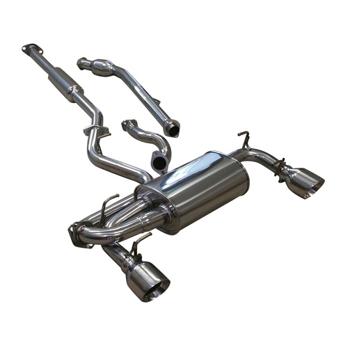 CAT BACK EXHAUST + FRONT PIPE, OVER PIPE - CHROME TIPS SUITABLE FOR TOYOTA 86 / SUBARU BRZ 