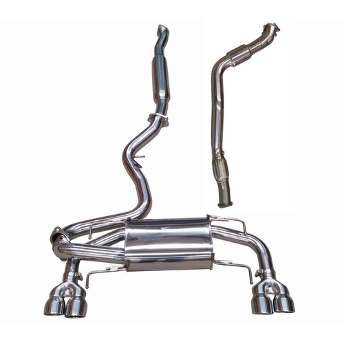 ULTIMATE SERIES TURBO BACK EXHAUST WRX MY11-14/STI MY08-14 HATCH CHROME TIPS