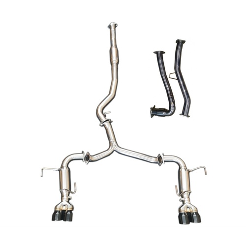SUBARU WRX MY15-21 CVT SUPERLOUD TURBO BACK EXHAUST ULTIMATE SERIES BLACK CHROME TIPS
